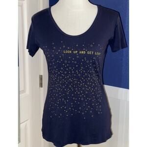 NWOT Soul Flower T-shirt Organic Stars Astrology Look Up And Get Lost Sz Medium